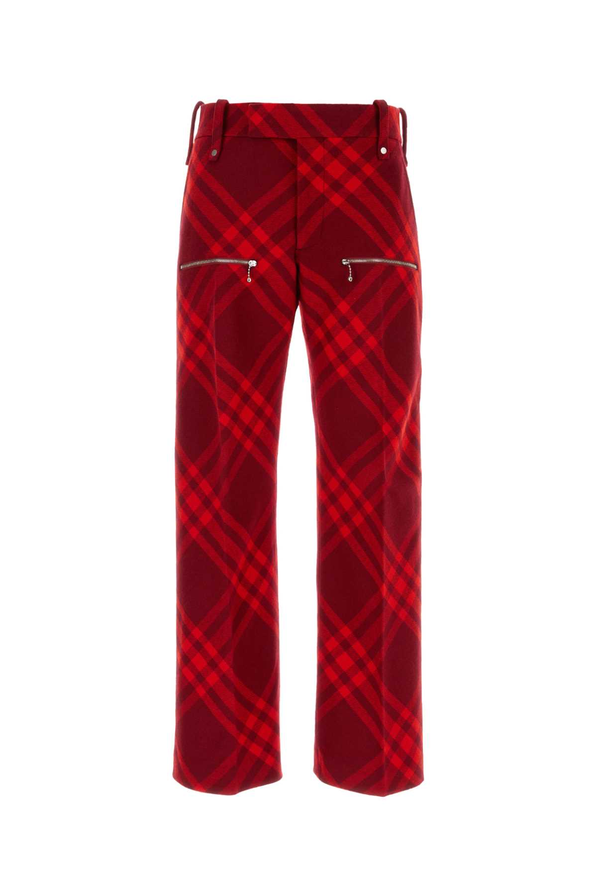 Burberry 刺绣羊毛长裤