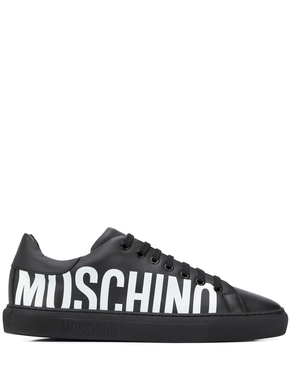 Moschino 莫斯奇诺 logo印花板鞋 - 黑色