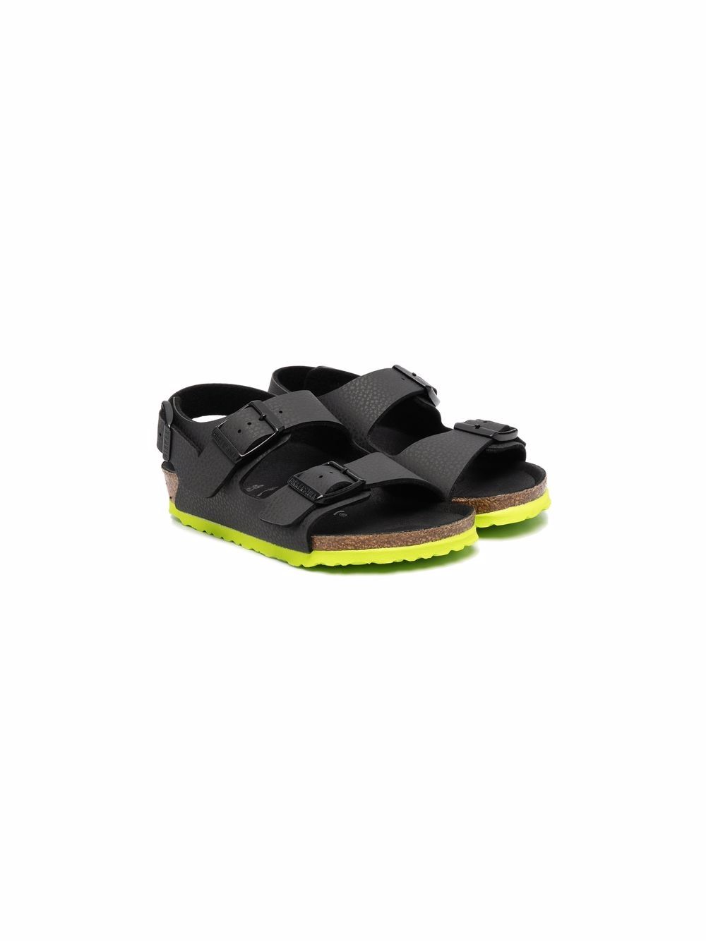 Birkenstock Kids 扣环开合裹踝凉鞋 - 黑色