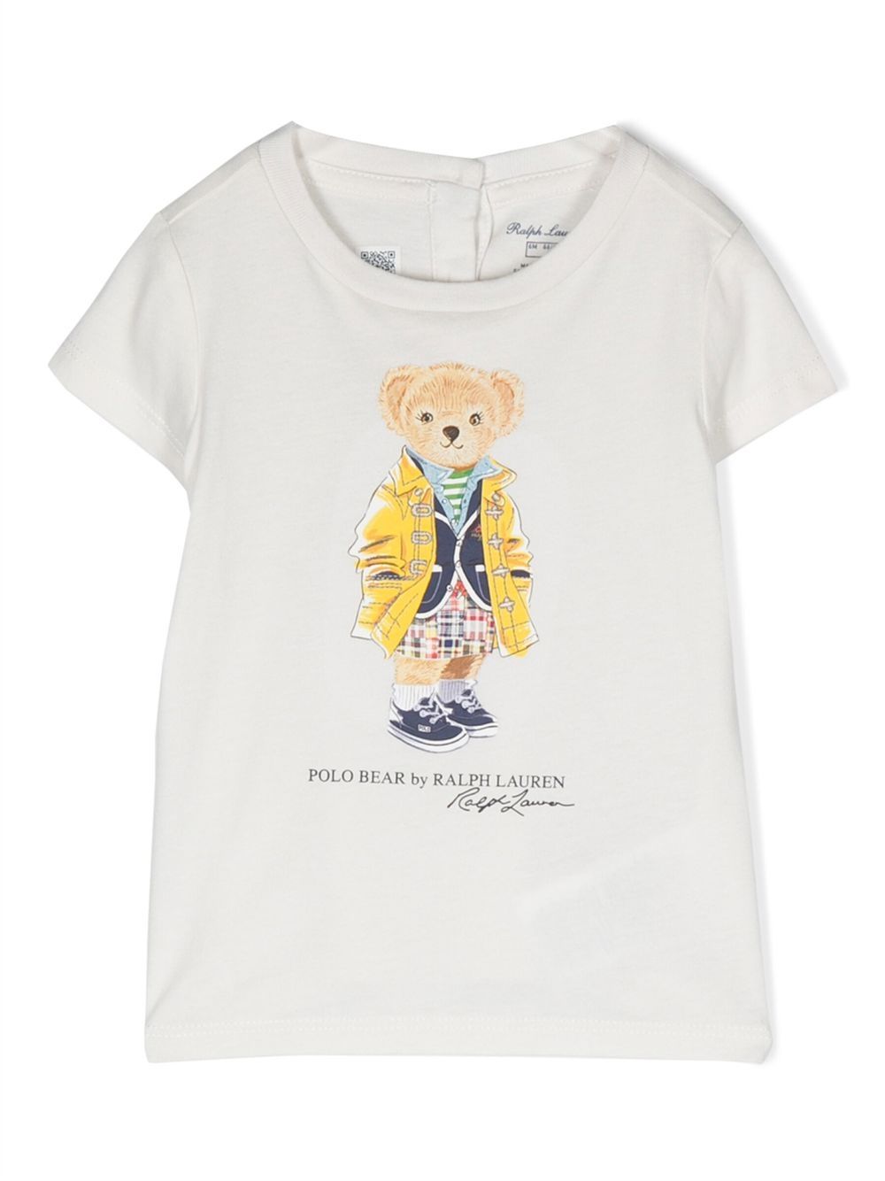 POLO RALPH LAUREN KIDS 经典泰迪熊搭扣T恤 - 白色