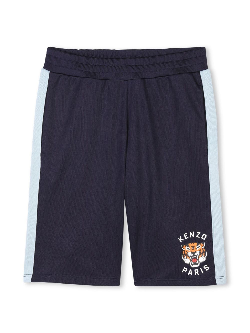 Kenzo Kids Tiger Head 印花短裤 - 蓝色