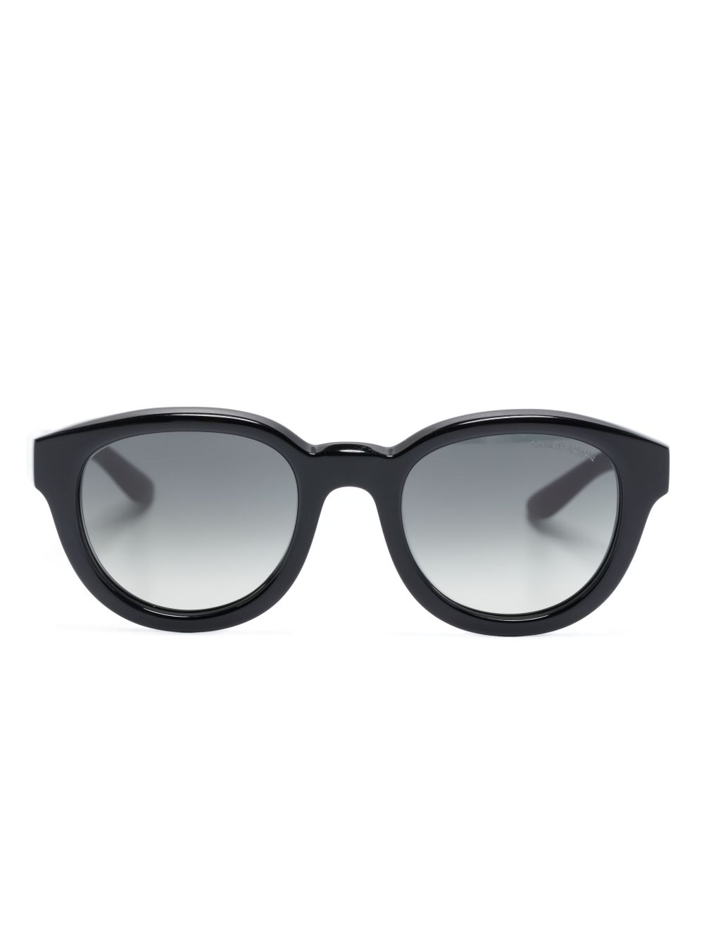 Giorgio Armani 渐色镜片圆框太阳眼镜 - 黑色