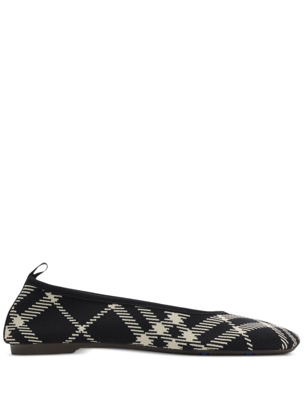 Burberry Check Knit Baby 芭蕾平底鞋 - 黑色