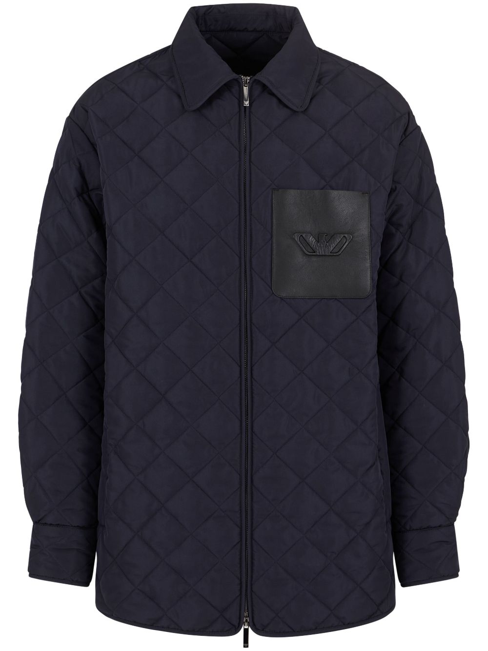 Emporio Armani 菱纹绗缝夹克 - 蓝色
