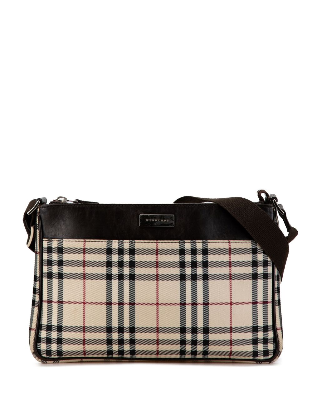 Burberry Pre-Owned House Check Canvas 斜挎包（2000-2017年典藏款） - 褐色