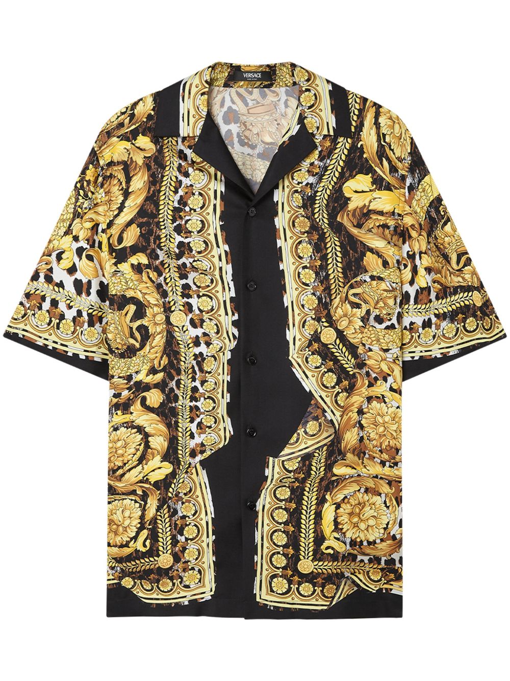 Versace Wild Barocco 真丝衬衫 - 黄色