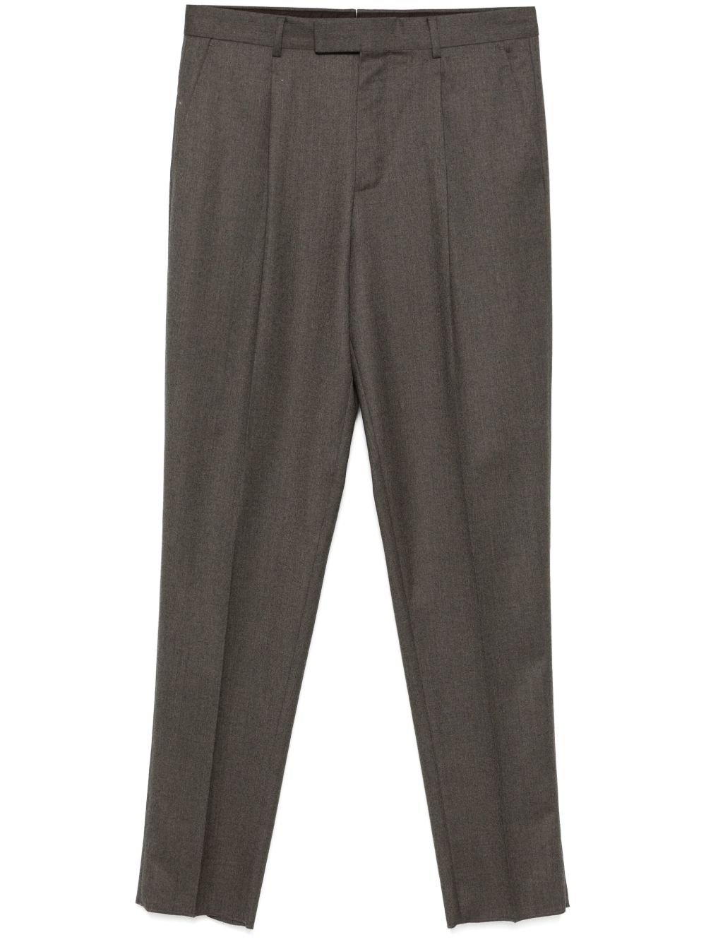 Zegna 羊毛长裤 - 褐色