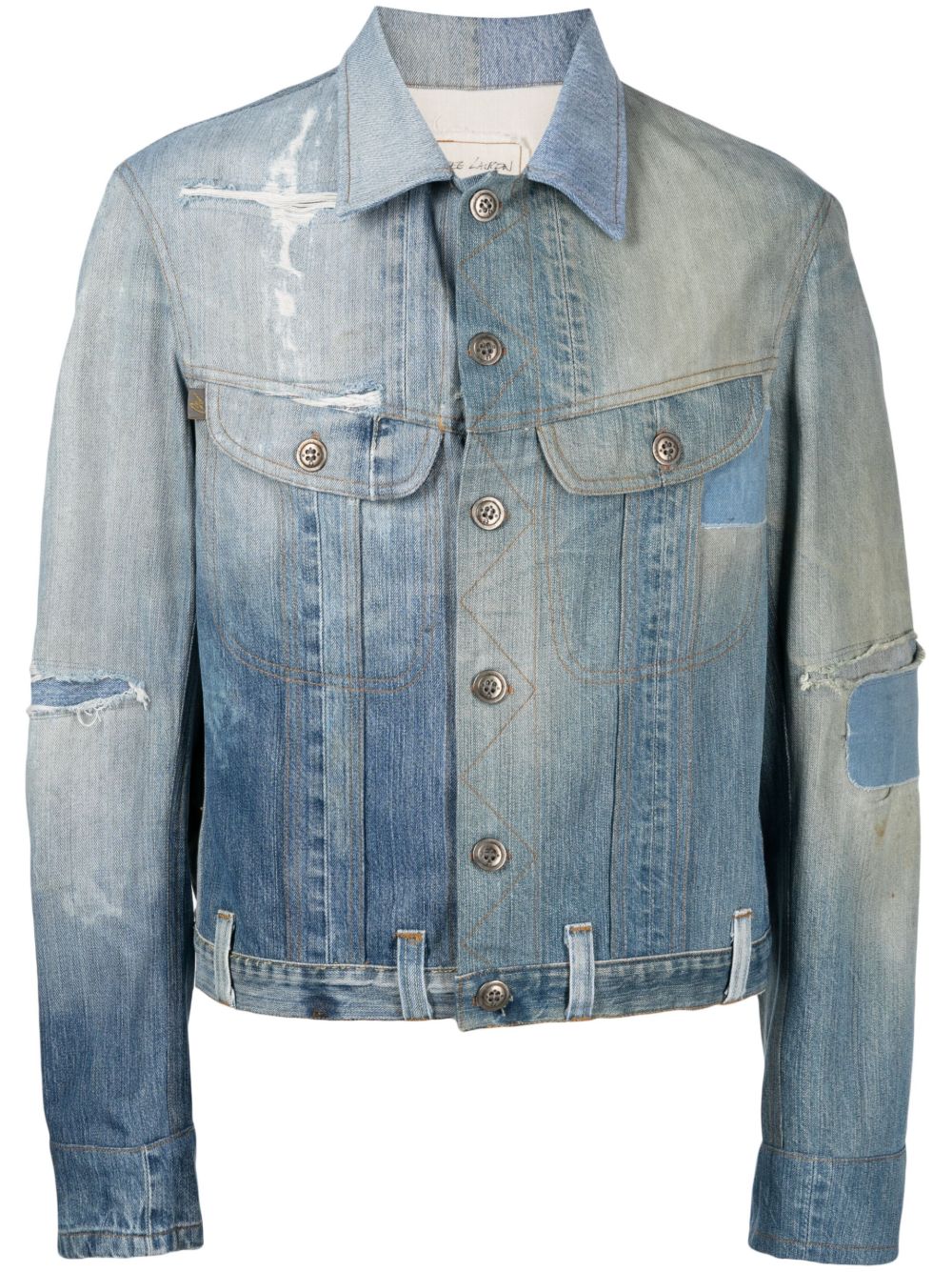 Greg Lauren 仿旧效果牛仔夹克 - 蓝色