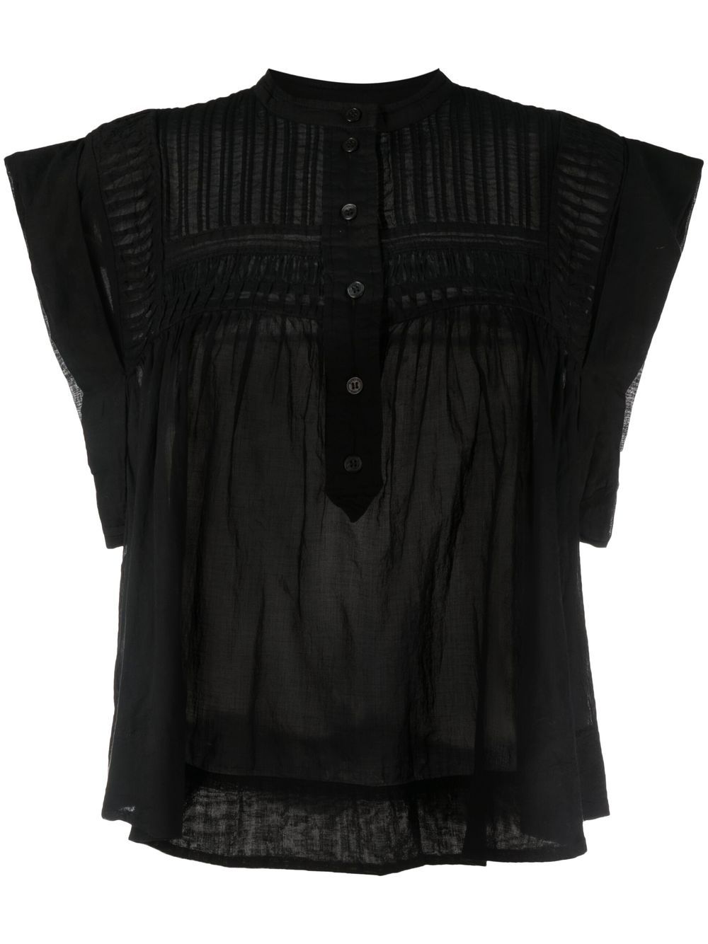 MARANT ÉTOILE Leaza 褶饰罩衫 - 黑色