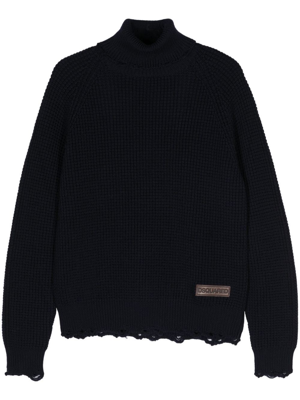 DSQUARED2 高领羊毛毛衣 - 蓝色
