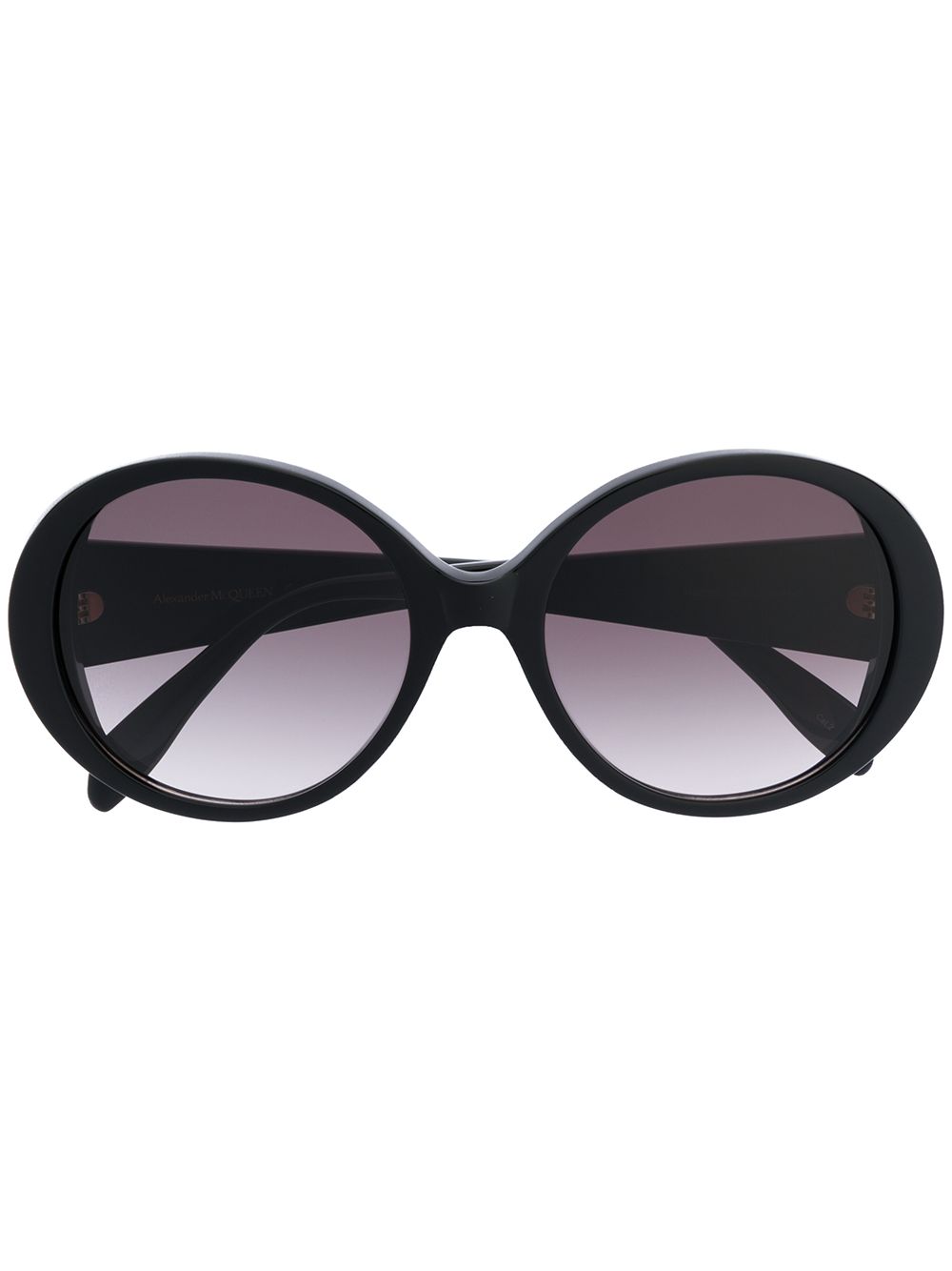 Alexander McQueen Eyewear 亚历山大·麦昆 logo字样超大圆框太阳眼镜 - 黑色