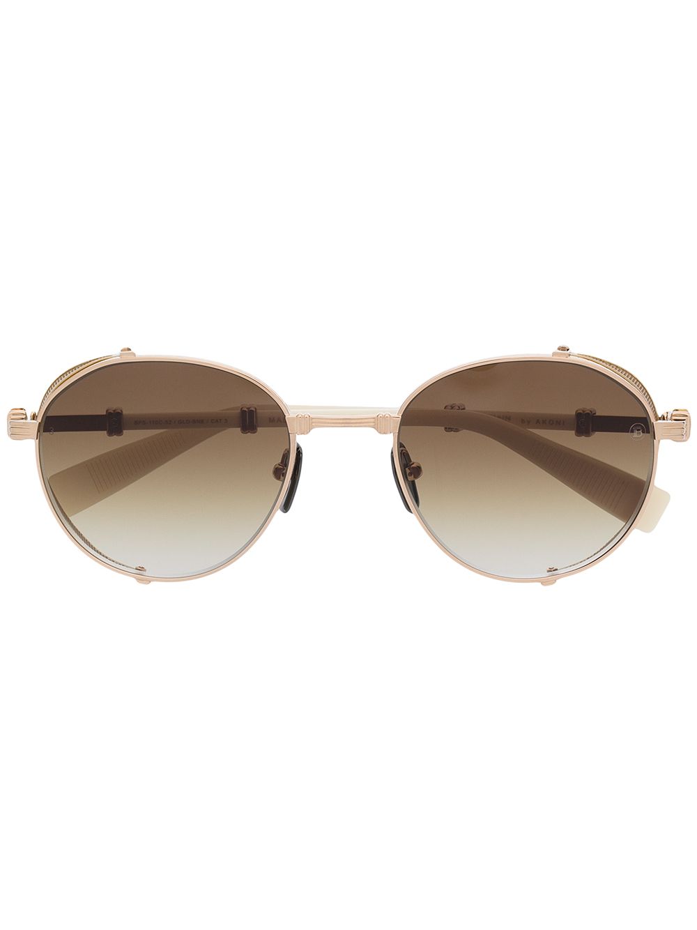 Balmain Eyewear x Akoni 渐色镜片圆框太阳眼镜 - 金色