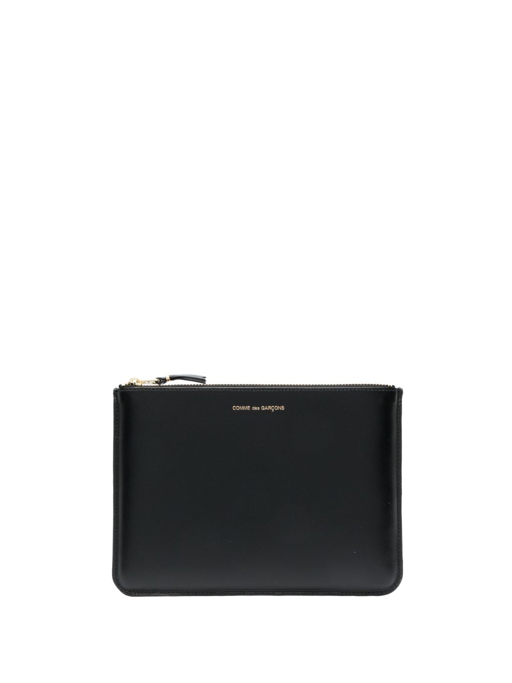 Comme Des Garçons Wallet logo印花皮质钱包 - 黑色