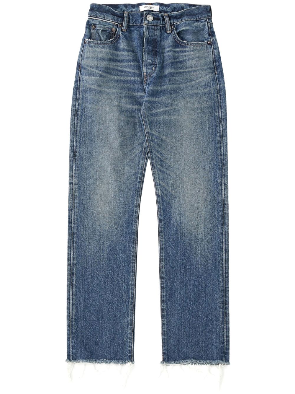 Moussy Vintage 露踝直筒牛仔裤 - 蓝色