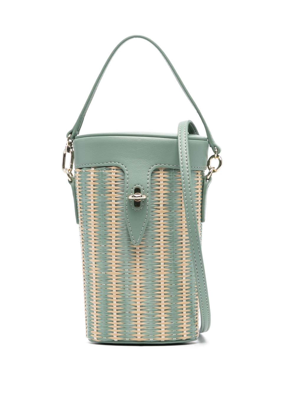 Furla logo凹面压花水桶包 - 绿色
