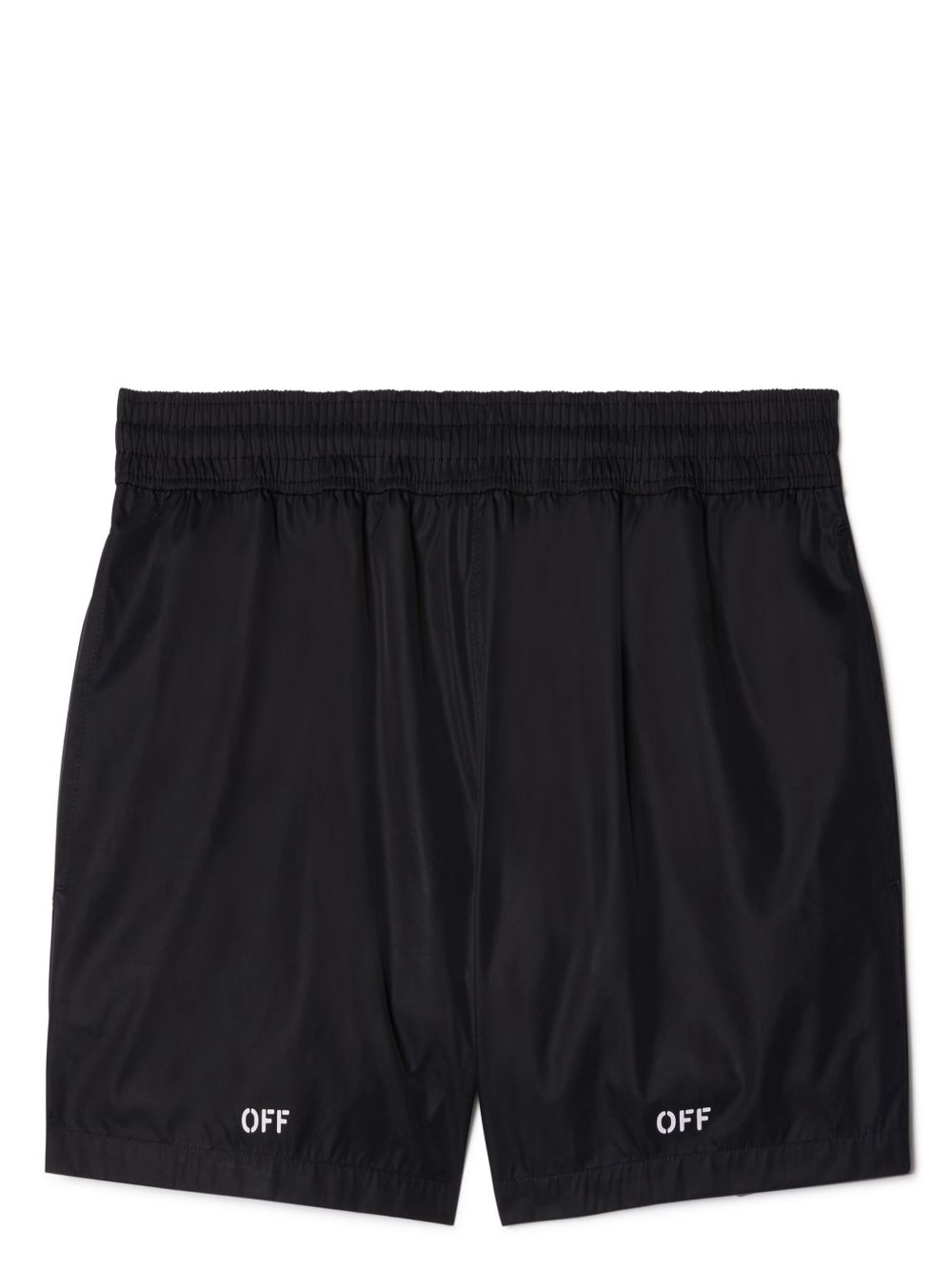 Off-White logo印花泳裤 - 黑色