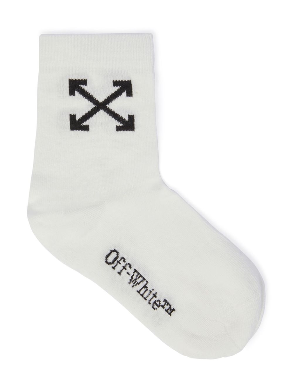 Off-White Kids 箭头中筒针织袜 - 白色