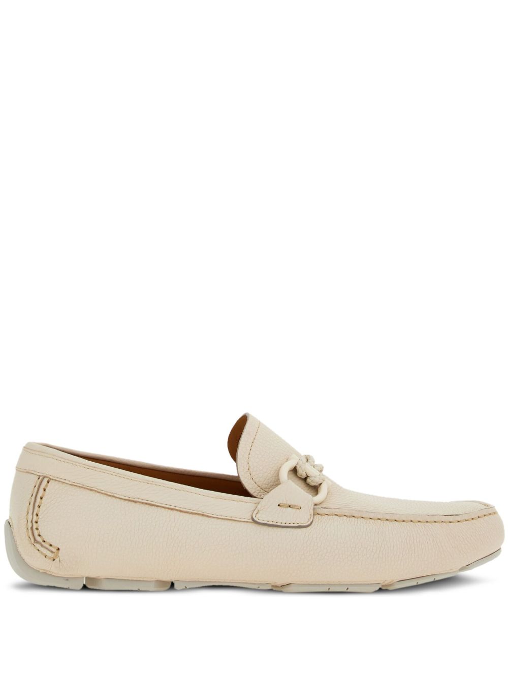 Ferragamo Driver Gancini 扣环皮质乐福鞋 - 中性色