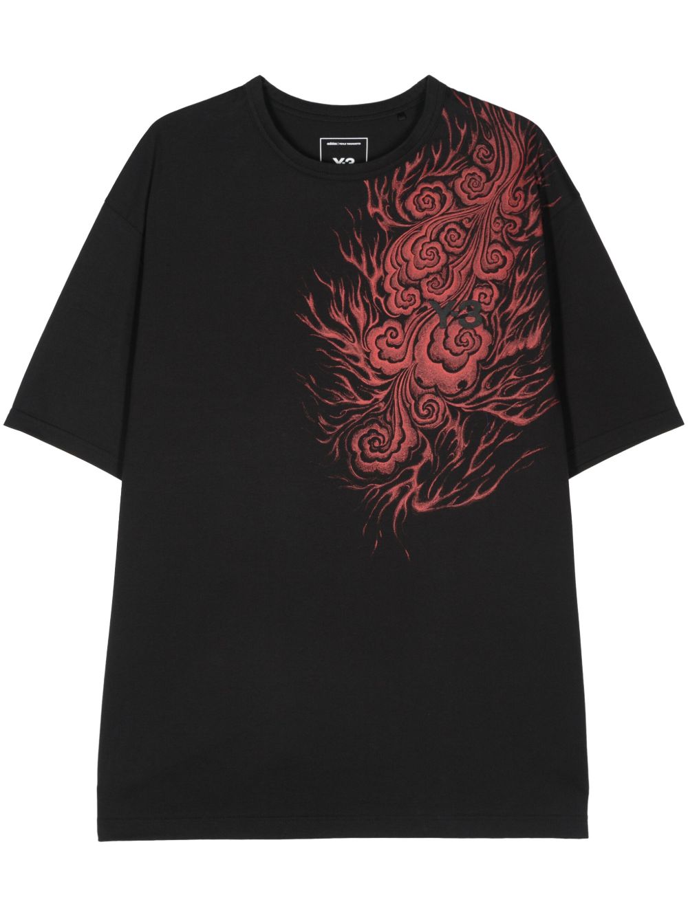 Y-3 x Japanese Football Association 火焰印花T恤 - 黑色