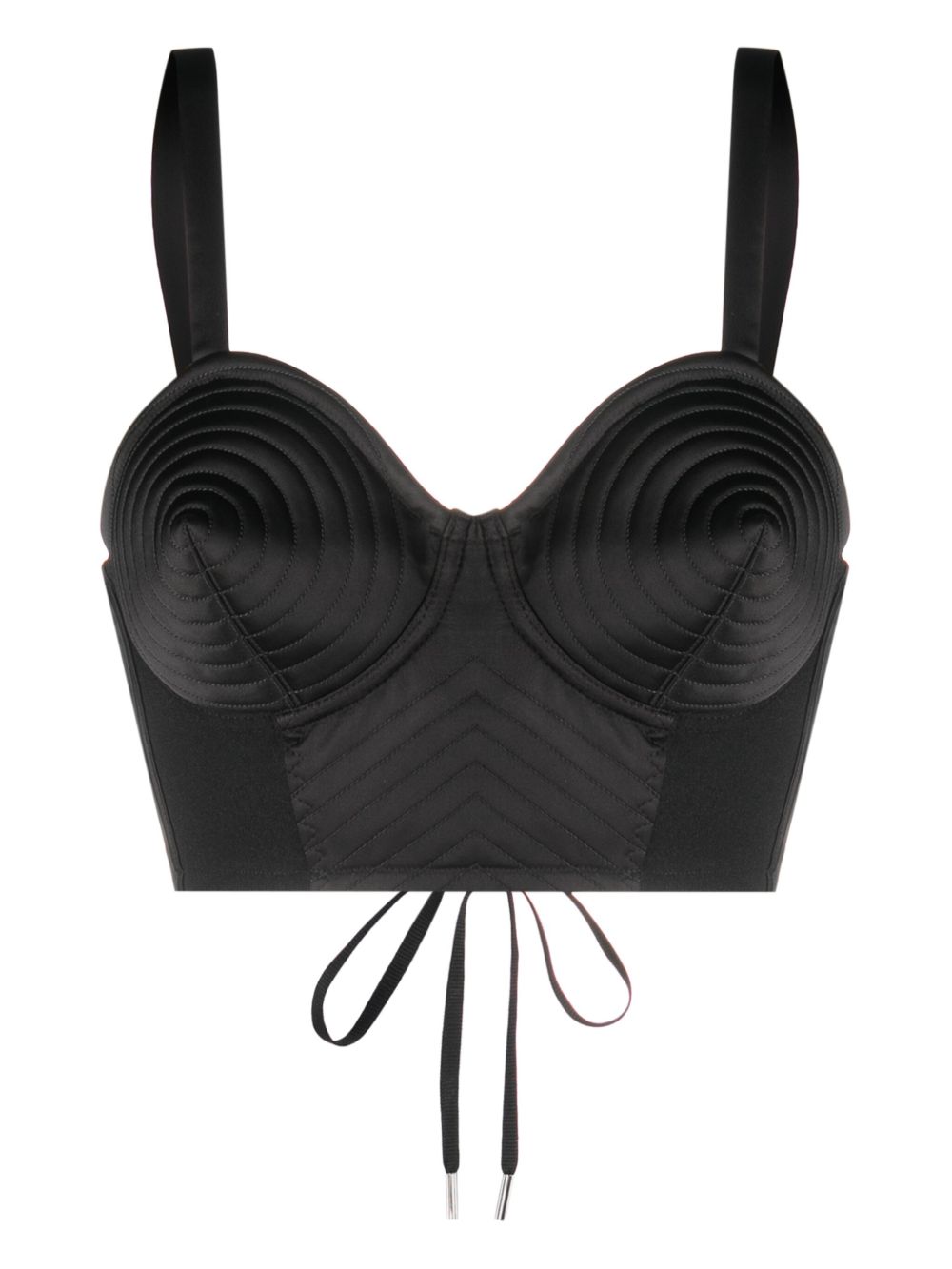 Jean Paul Gaultier Iconic 紧胸衣式文胸 - 黑色