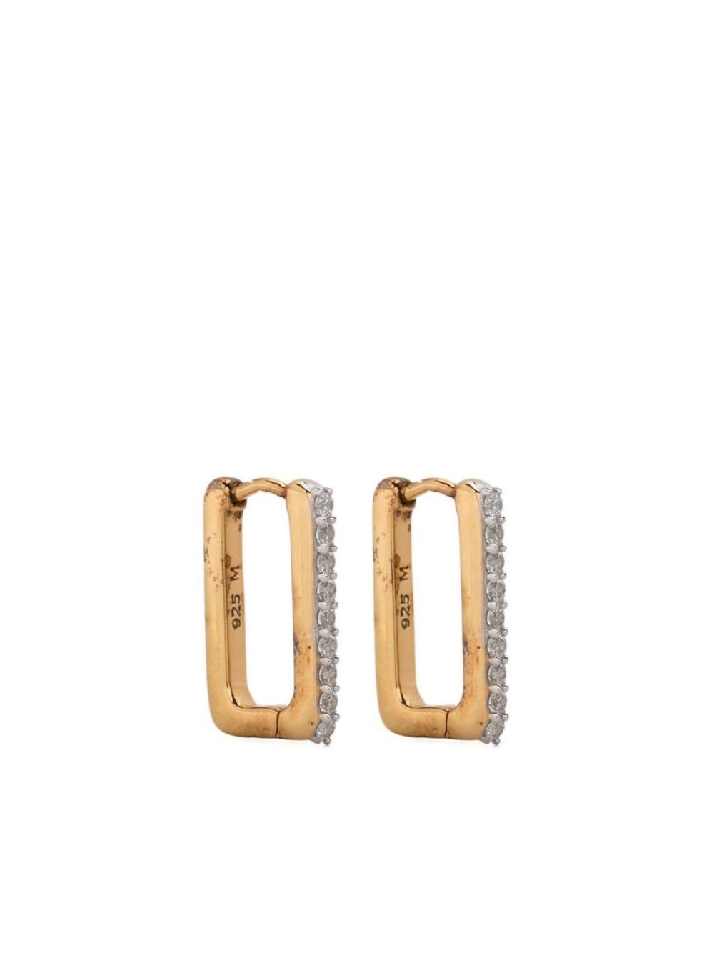Missoma Pave Ovate Huggie 耳环 - 金色