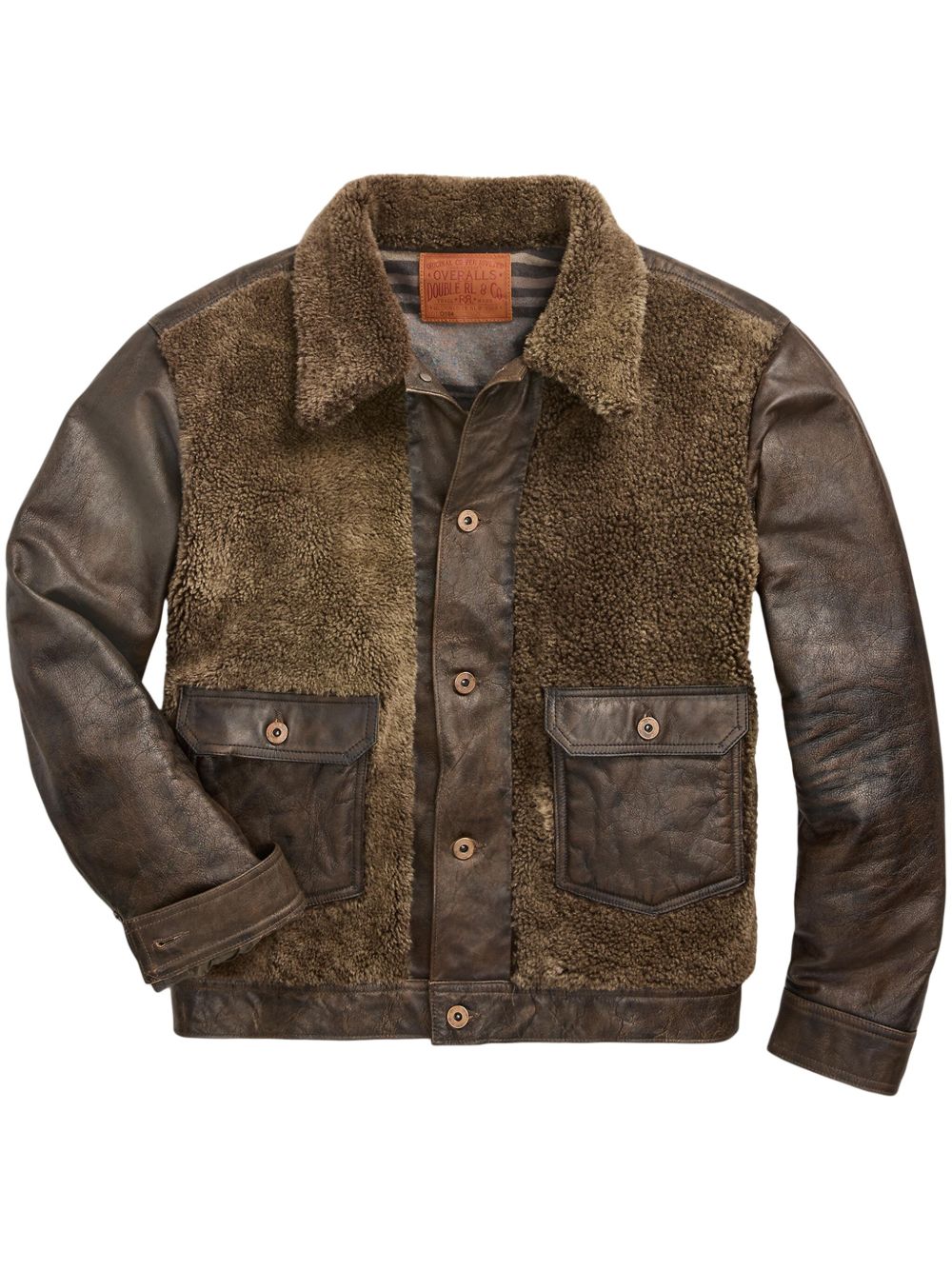 Ralph Lauren RRL 仿旧皮夹克 - 黑色