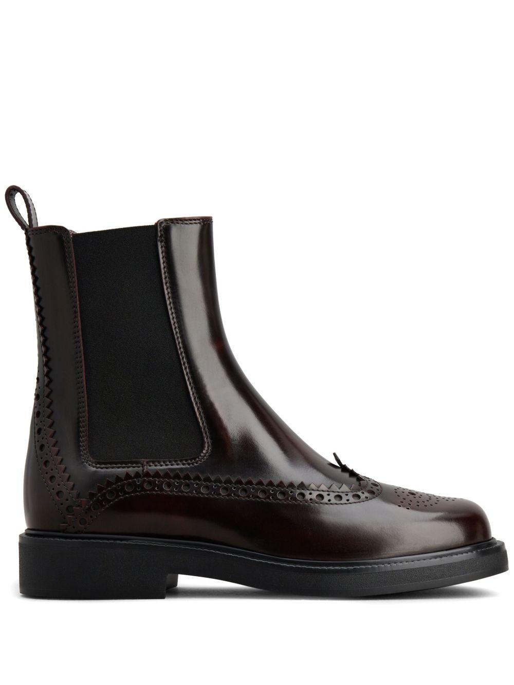 Tod's 布洛克细节切尔西靴 - 红色