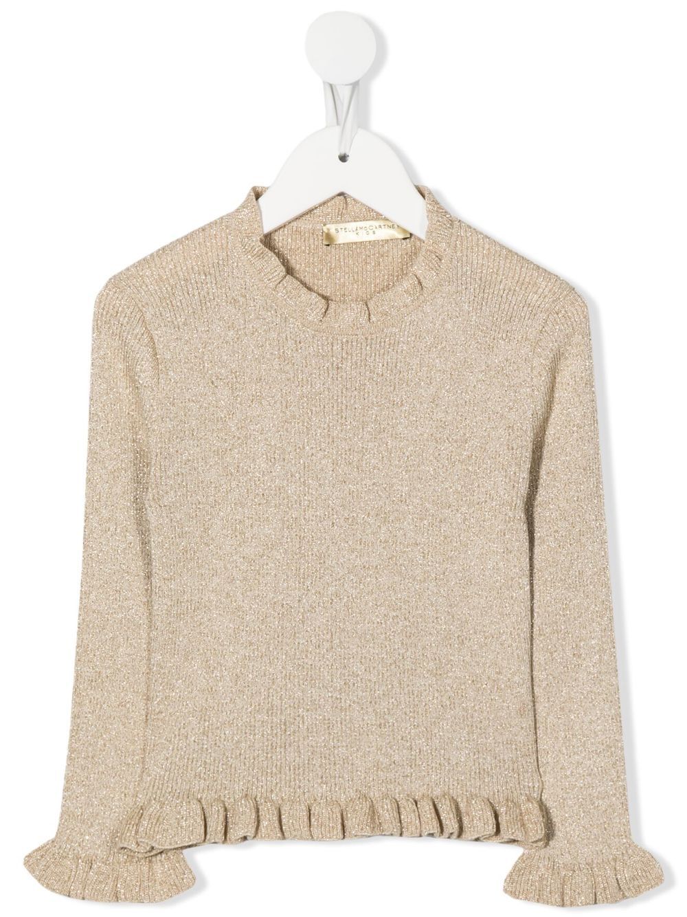 Stella McCartney Kids 斯特拉·麦卡特尼 荷叶边细节针织毛衣 - 金色