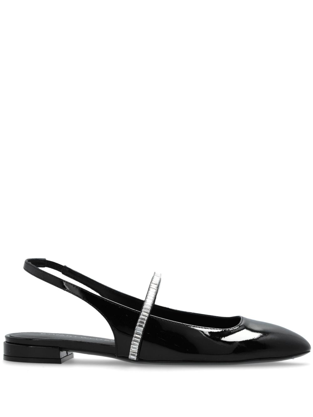 Stuart Weitzman Stefanie 漆皮芭蕾平底鞋 - 黑色