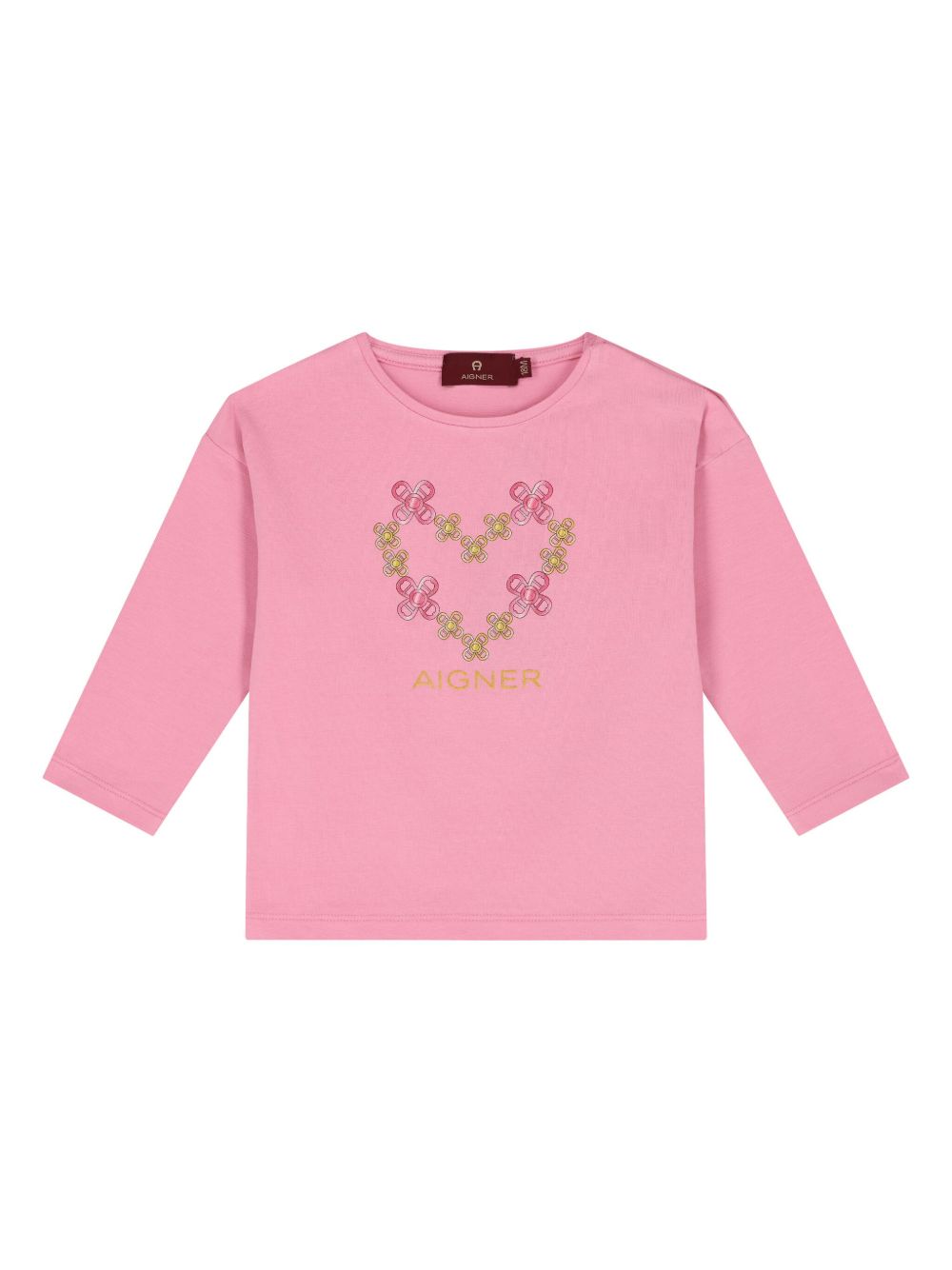 Aigner Kids 爱心印花T恤 - 粉色