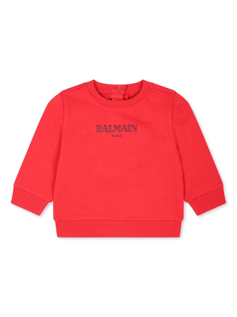 Balmain Kids 排扣棉毛衣 - 红色