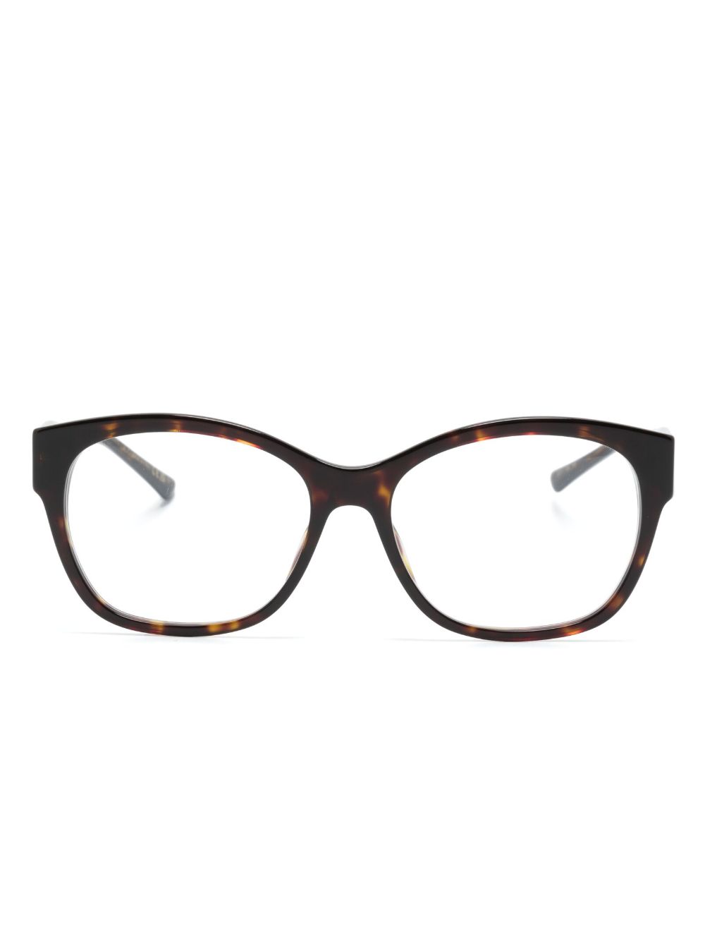 Jimmy Choo Eyewear 玳瑁纹猫眼框眼镜 - 褐色