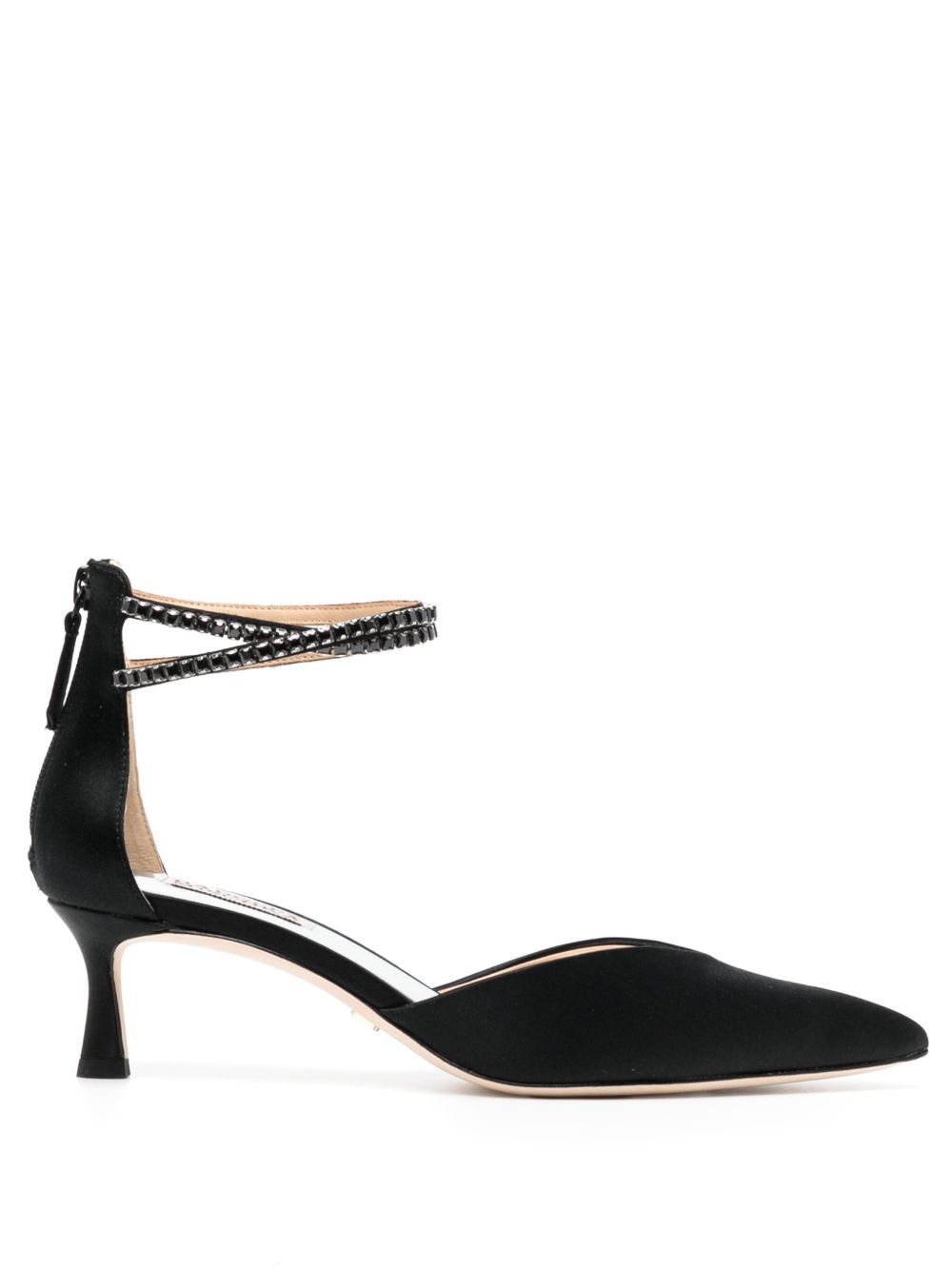 Badgley Mischka Lilibeth 缎面中跟鞋 - 黑色