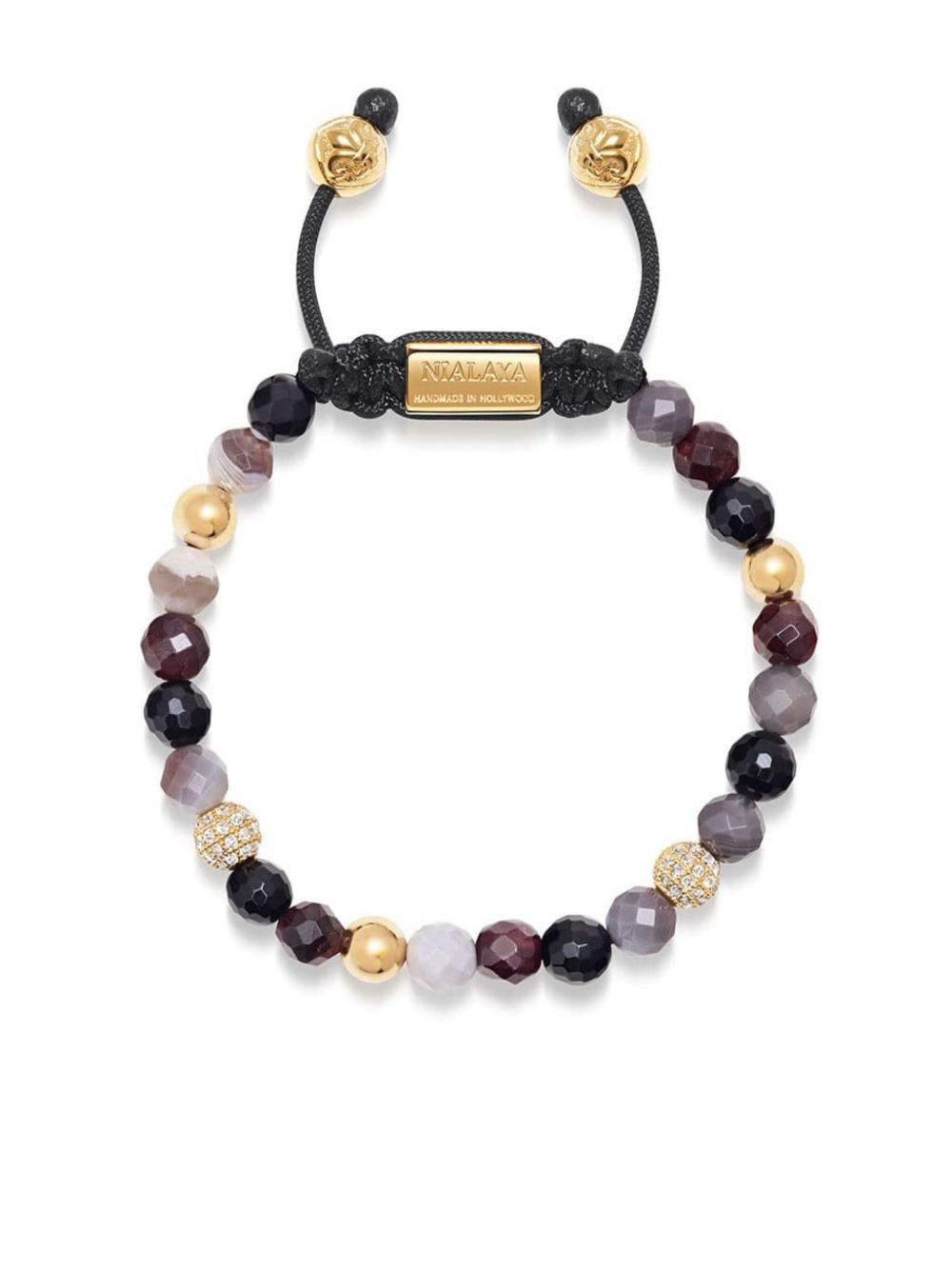 Nialaya Jewelry Botswana 玛瑙珠饰手链 - 金色