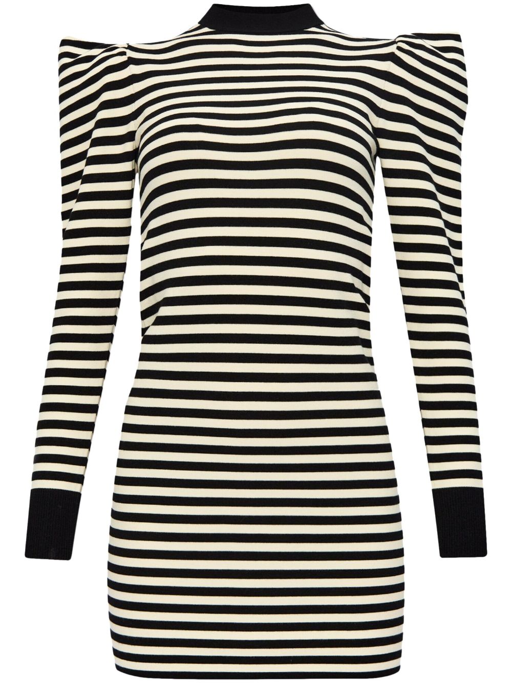 Max Mara 条纹针织迷你连衣裙 - 黑色