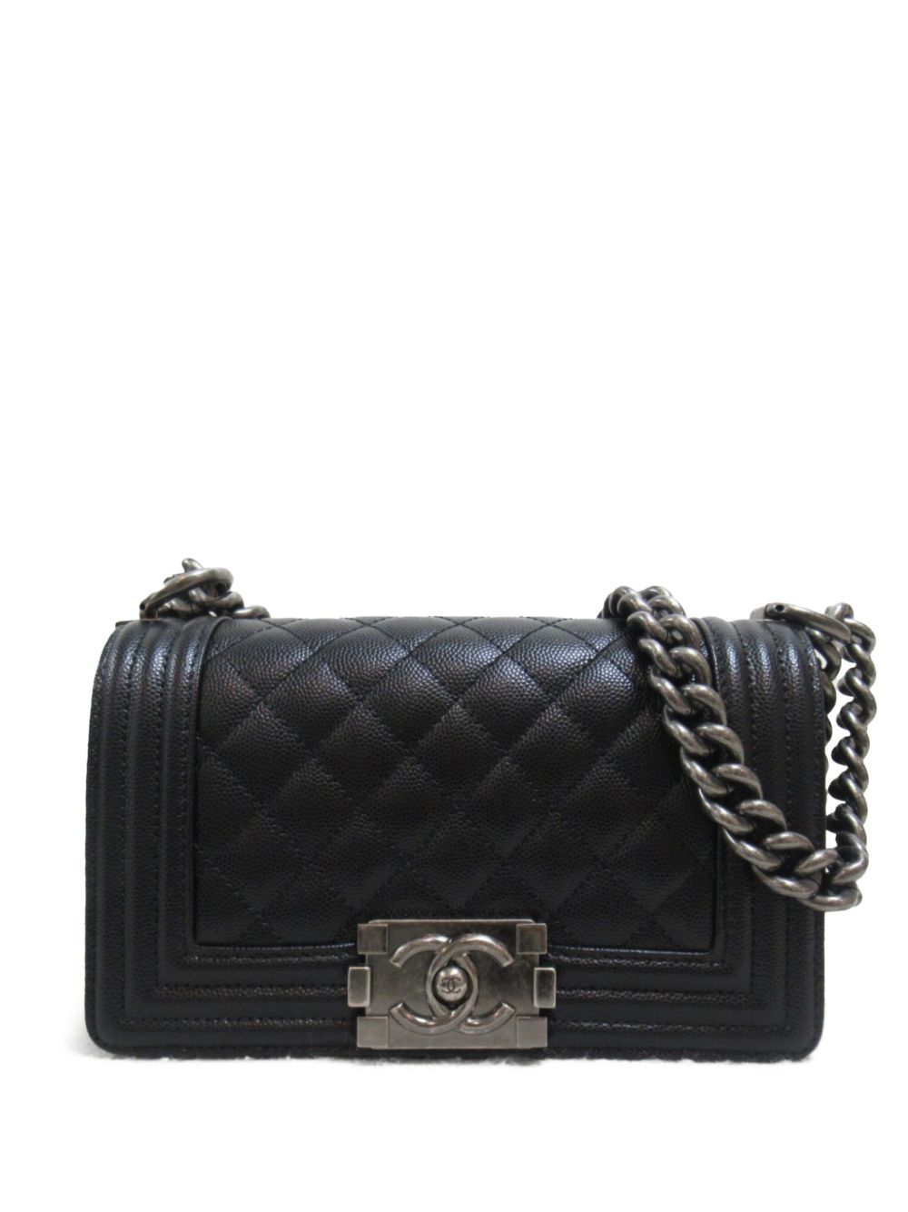 CHANEL Pre-Owned Boy Chanel 小号单肩包（2021年典藏款） - 黑色