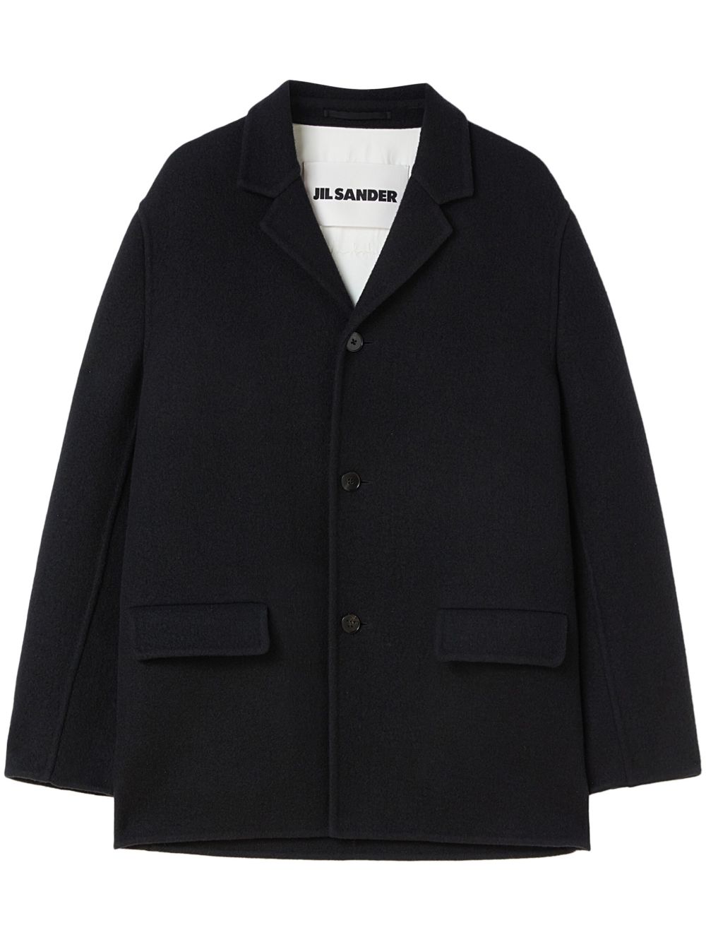 Jil Sander 解构羊毛夹克 - 黑色