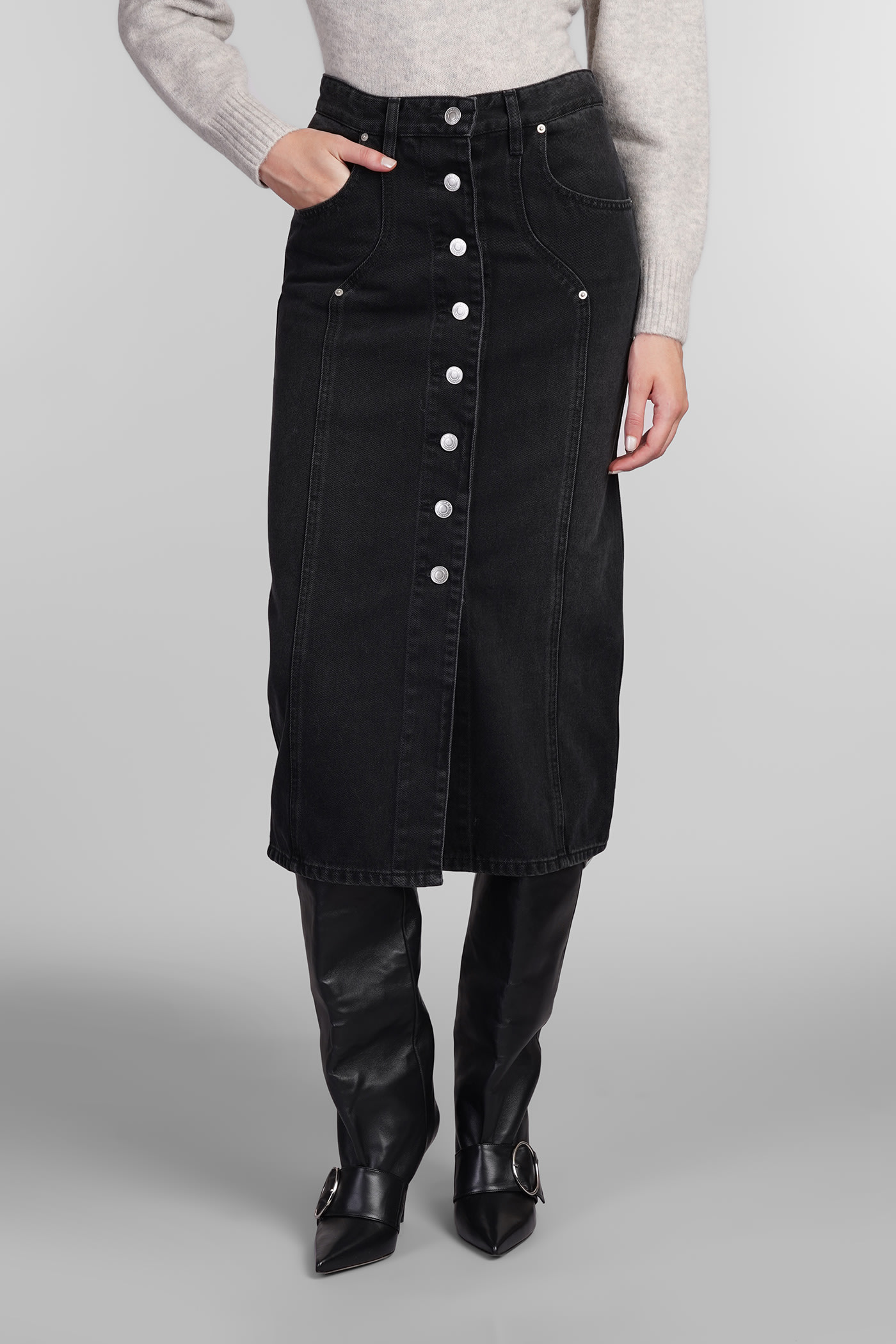 Marant Étoile Vandy黑色棉质半身裙
