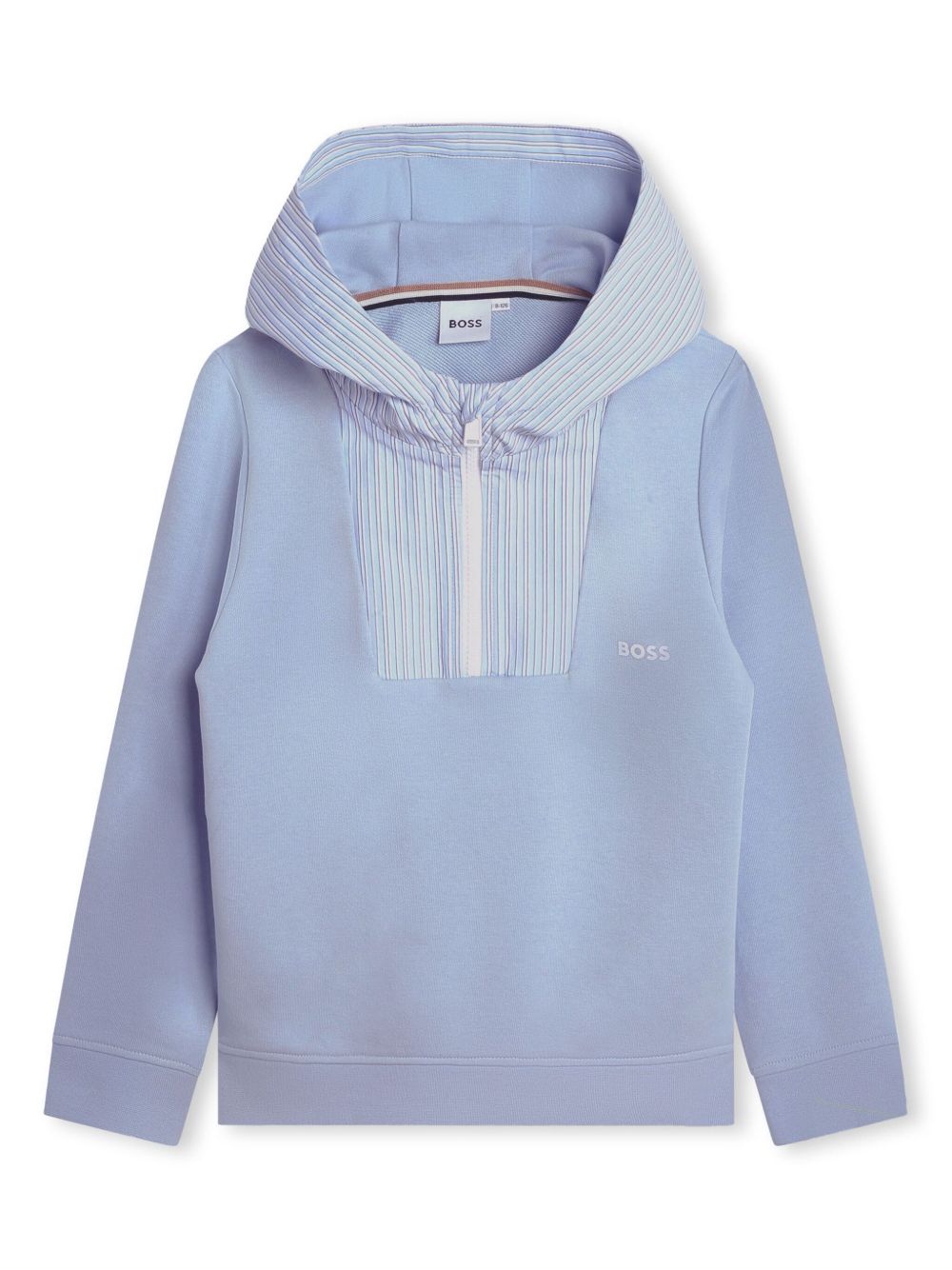BOSS Kidswear logo印花拉链领连帽衫 - 蓝色