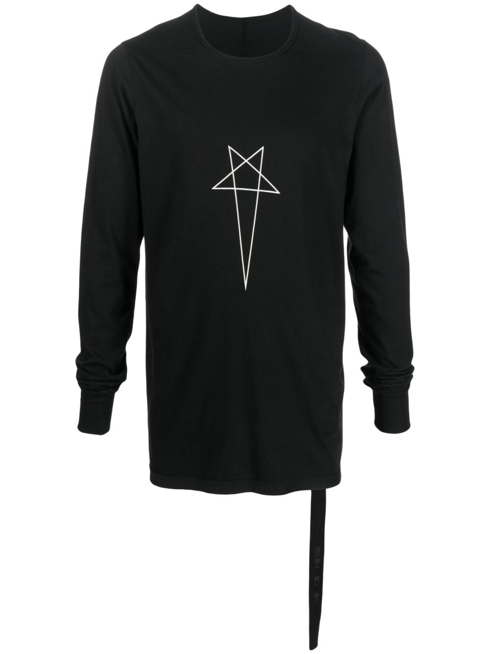 Rick Owens DRKSHDW logo印花棉毛衣 - 黑色