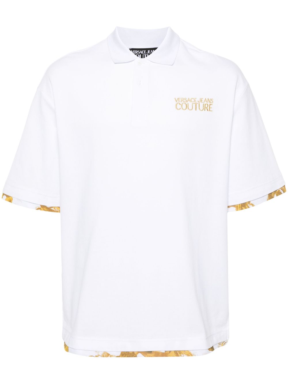 Versace Jeans Couture logo刺绣polo衫 - 白色