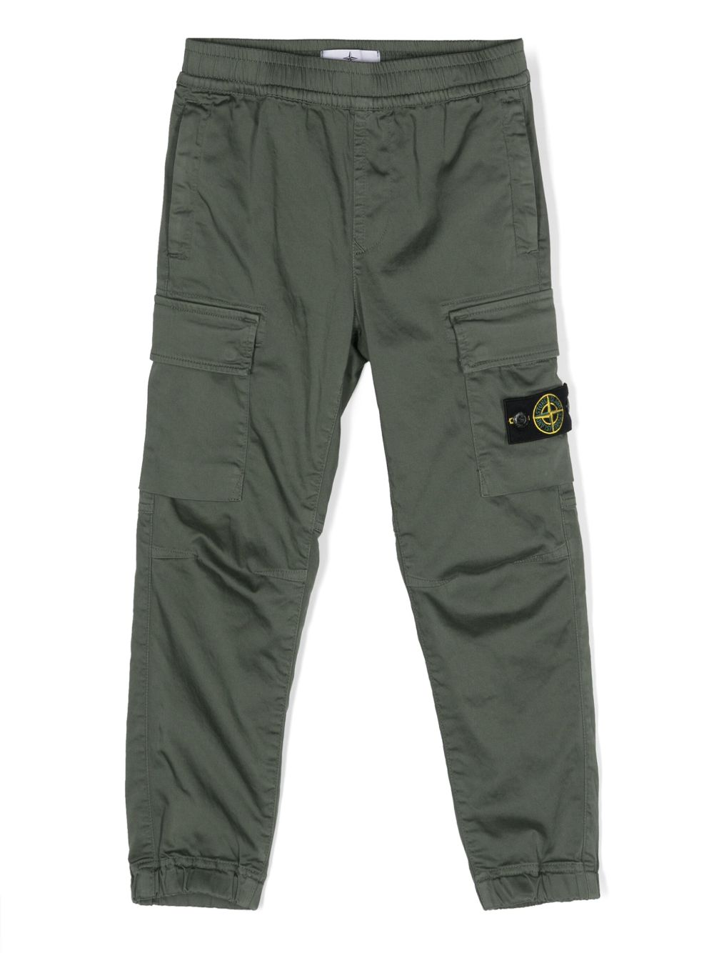 Stone Island Junior 罗盘图案锥形裤 - 绿色