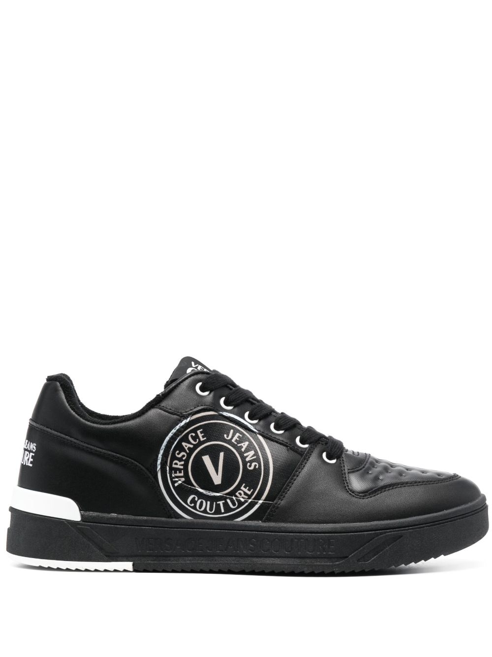 Versace Jeans Couture V Emblem 印花运动鞋 - 黑色