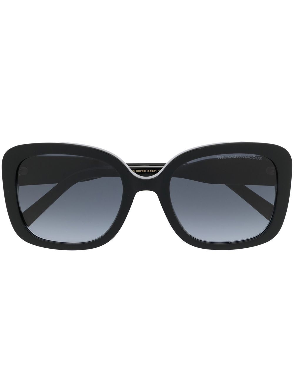 Marc Jacobs Eyewear logo标牌方框太阳眼镜 - 黑色