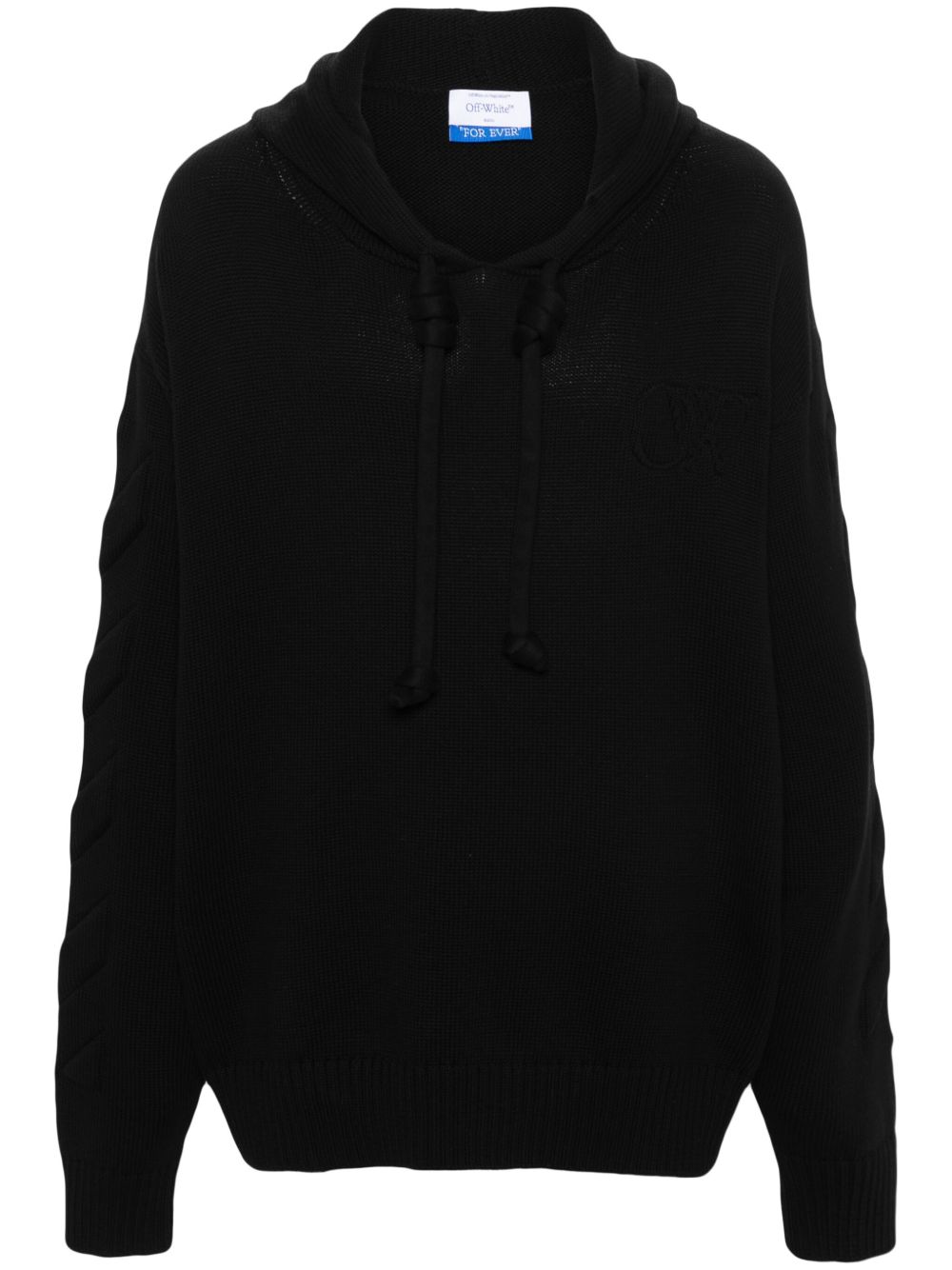 Off-White 压纹logo针织连帽衫 - 黑色