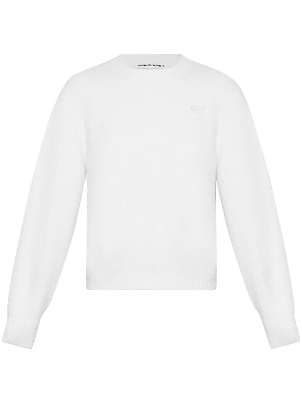 Alexander Wang logo刺绣毛衣 - 白色