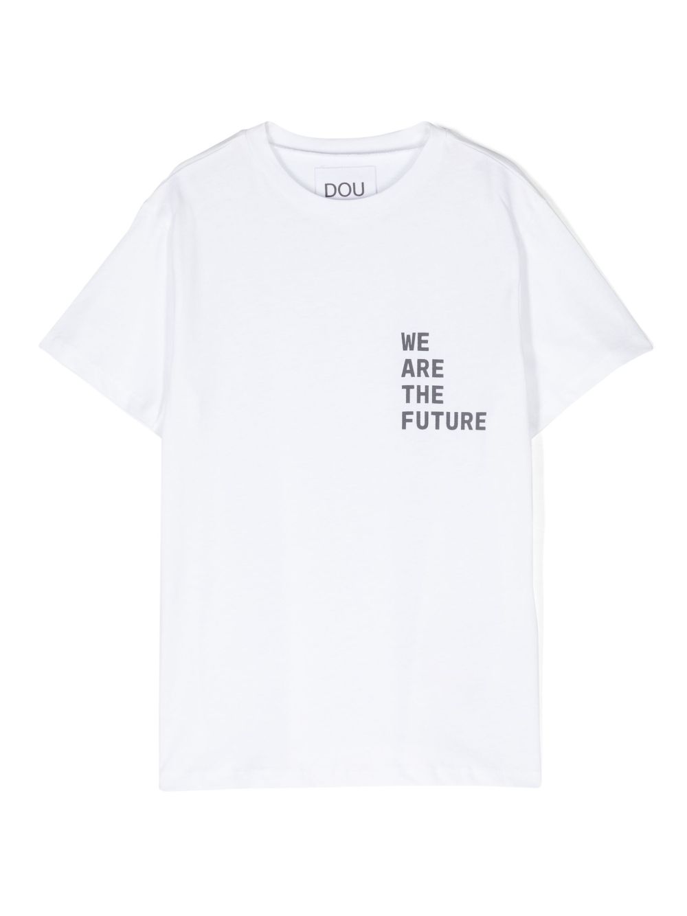 Douuod Kids 文字印花棉T恤 - 白色