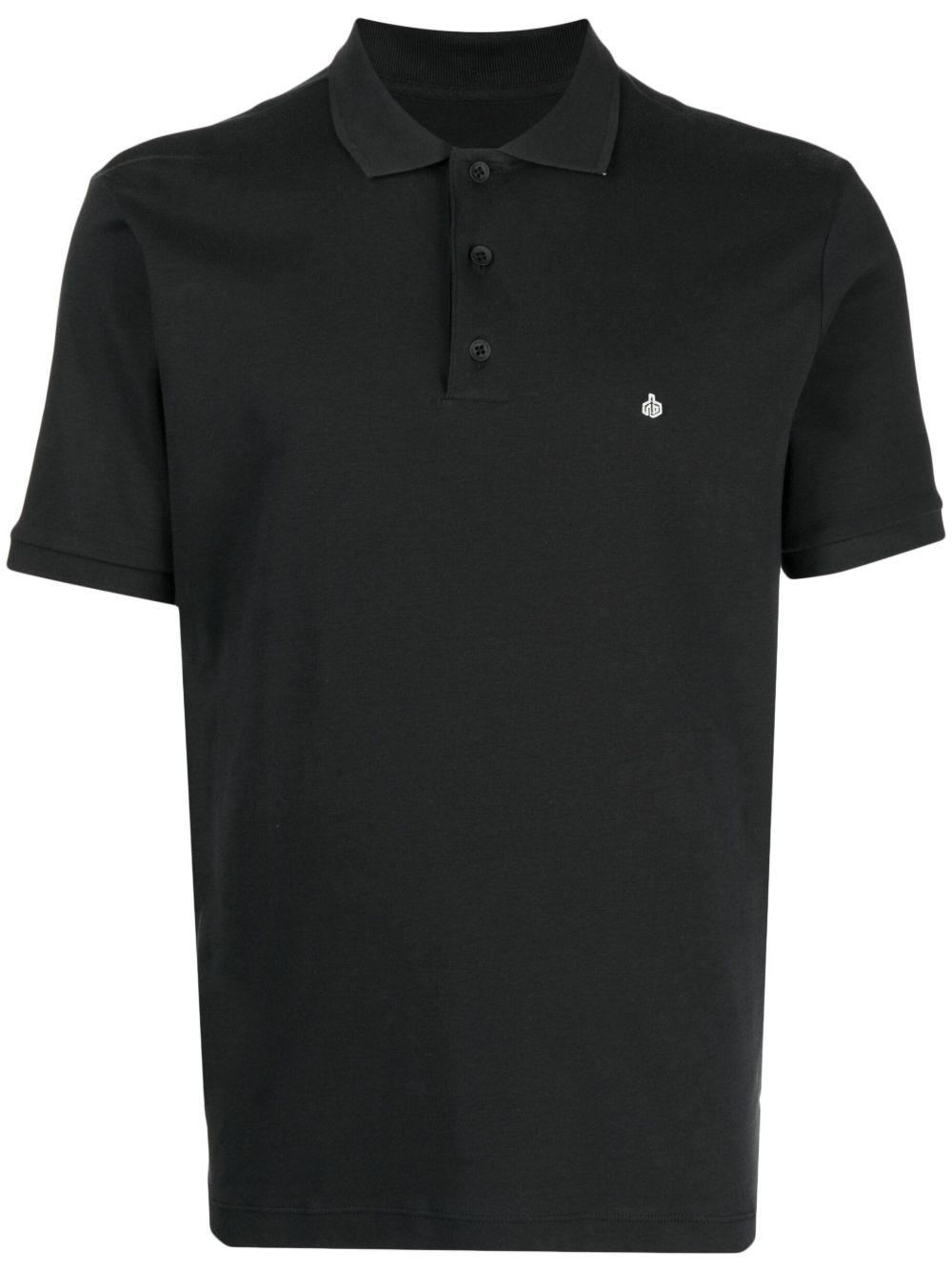 rag & bone logo刺绣棉polo衫 - 黑色
