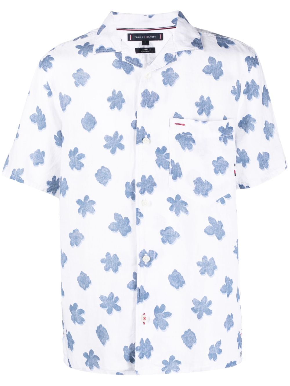 Tommy Hilfiger Mono Flower 亚麻衬衫 - 白色