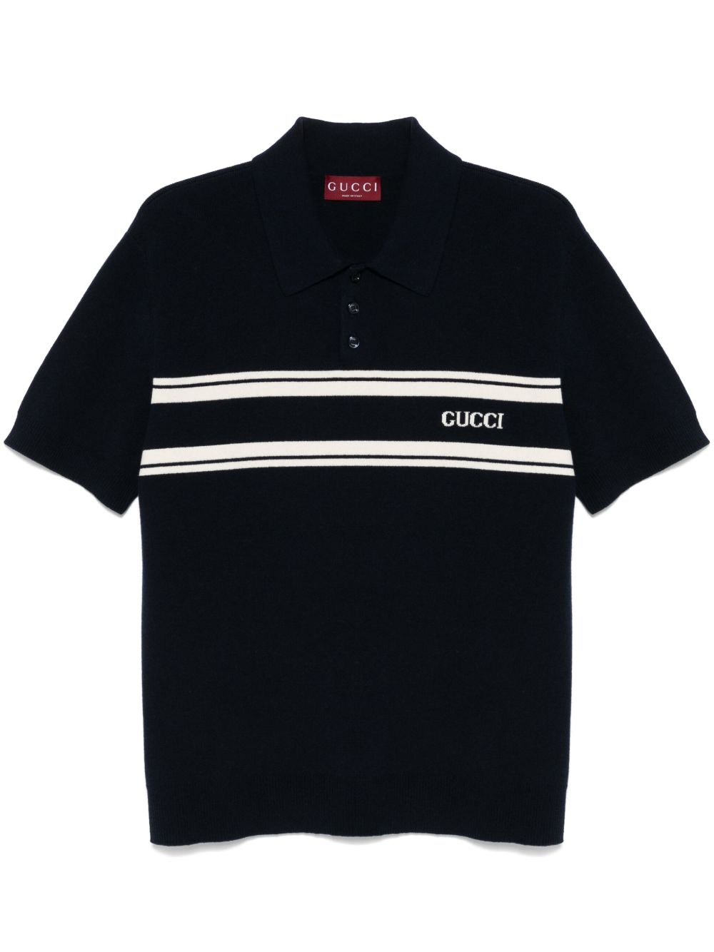 Gucci logo提花polo衫 - 蓝色